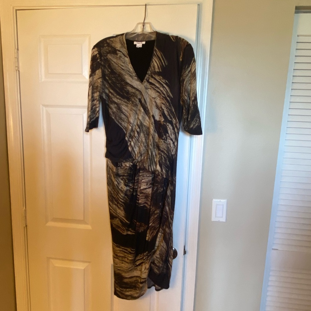 Helmut Lang Wool Abstract Pattern Dress - Picture 2 of 8